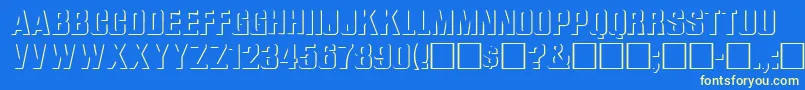 WhataReliefRegular Font – Yellow Fonts on Blue Background