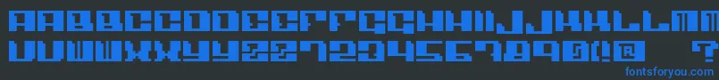 フォントAngulo – 黒い背景に青い文字