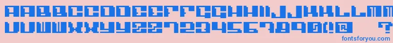 フォントAngulo – ピンクの背景に青い文字