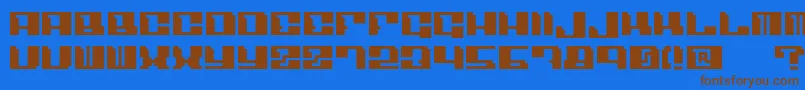 フォントAngulo – 茶色の文字が青い背景にあります。
