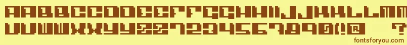 Angulo-fontti – ruskeat fontit keltaisella taustalla