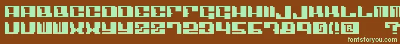 Angulo-fontti – vihreät fontit ruskealla taustalla