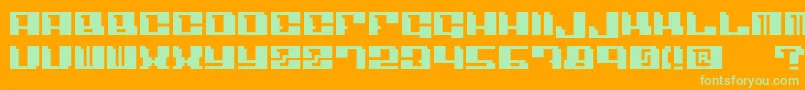 Шрифт Angulo – зелёные шрифты на оранжевом фоне