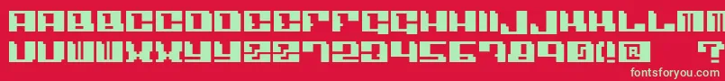 Angulo-fontti – vihreät fontit punaisella taustalla