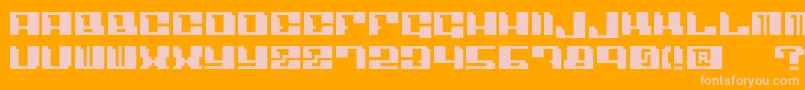 Angulo-Schriftart – Rosa Schriften auf orangefarbenem Hintergrund