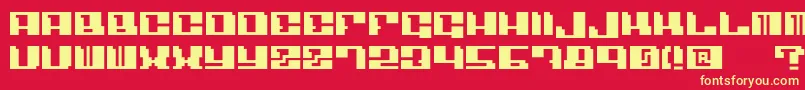 Angulo-fontti – keltaiset fontit punaisella taustalla