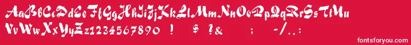Fatscript-Schriftart – Weiße Schriften auf rotem Hintergrund