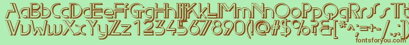 Edgelineshadow Font – Brown Fonts on Green Background