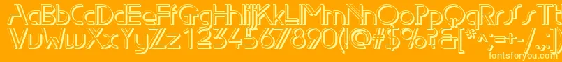 Edgelineshadow-Schriftart – Gelbe Schriften auf orangefarbenem Hintergrund