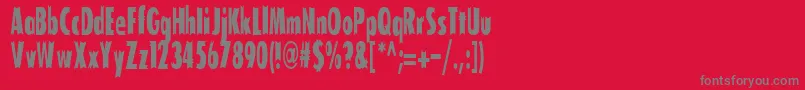 TofuCondensed-fontti – harmaat kirjasimet punaisella taustalla