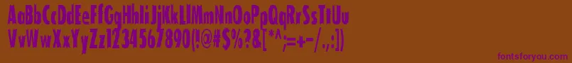 TofuCondensed-fontti – violetit fontit ruskealla taustalla