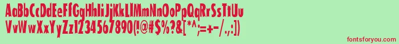 Шрифт TofuCondensed – красные шрифты на зелёном фоне