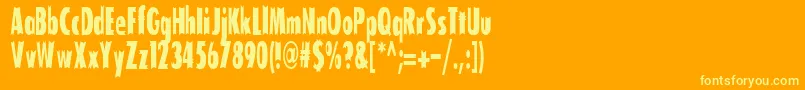 TofuCondensed Font – Yellow Fonts on Orange Background