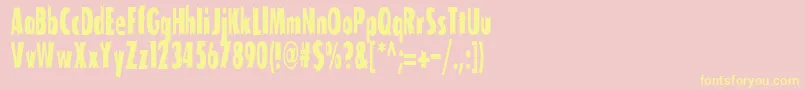 TofuCondensed Font – Yellow Fonts on Pink Background