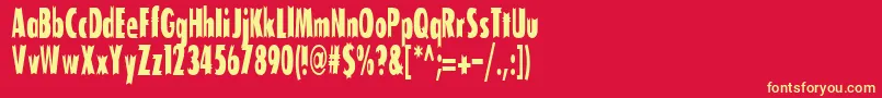 TofuCondensed-fontti – keltaiset fontit punaisella taustalla