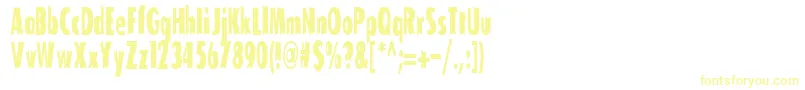 TofuCondensed-Schriftart – Gelbe Schriften auf weißem Hintergrund