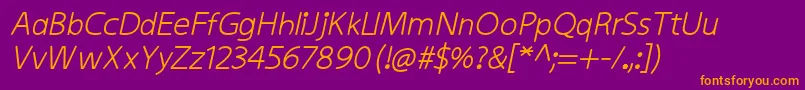 KiddysansBoldItalic Font – Orange Fonts on Purple Background