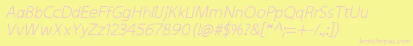KiddysansBoldItalic Font – Pink Fonts on Yellow Background