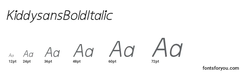 KiddysansBoldItalic Font Sizes