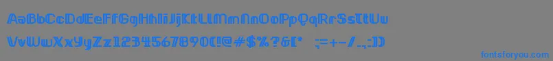 フォントNeonclipperBold – 灰色の背景に青い文字
