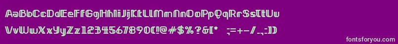 フォントNeonclipperBold – 紫の背景に緑のフォント
