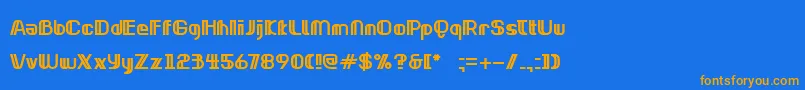 Fonte NeonclipperBold – fontes laranjas em um fundo azul