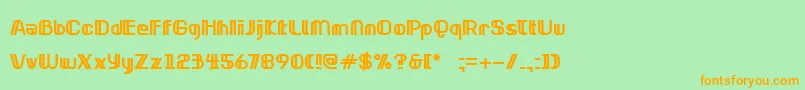 Fonte NeonclipperBold – fontes laranjas em um fundo verde