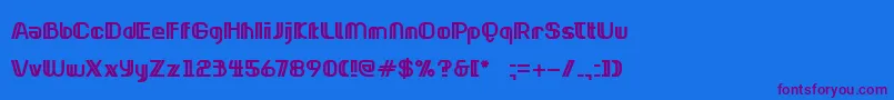 Fonte NeonclipperBold – fontes roxas em um fundo azul