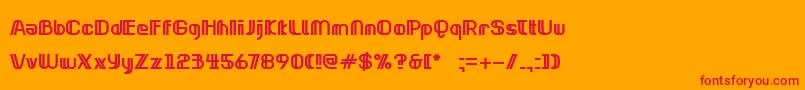 フォントNeonclipperBold – オレンジの背景に赤い文字