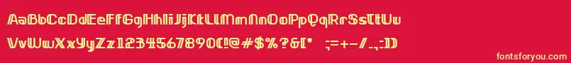 NeonclipperBold Font – Yellow Fonts on Red Background