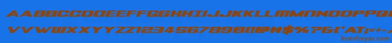 Tigersharkboldital Font – Brown Fonts on Blue Background