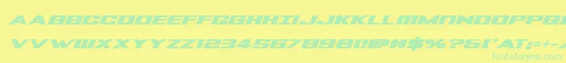 Tigersharkboldital Font – Green Fonts on Yellow Background