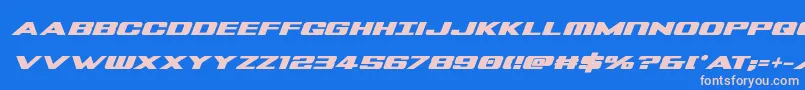 Tigersharkboldital Font – Pink Fonts on Blue Background