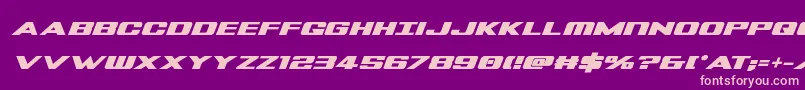 Fonte Tigersharkboldital – fontes rosa em um fundo violeta