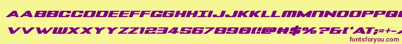 Tigersharkboldital Font – Purple Fonts on Yellow Background
