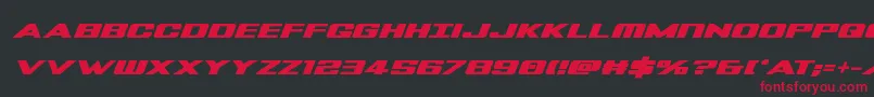 フォントTigersharkboldital – 黒い背景に赤い文字