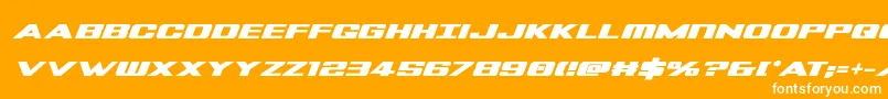 Tigersharkboldital-Schriftart – Weiße Schriften auf orangefarbenem Hintergrund