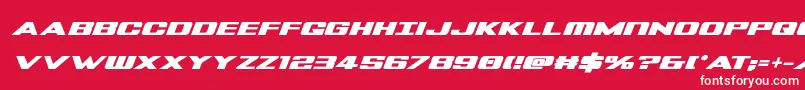 Tigersharkboldital-Schriftart – Weiße Schriften auf rotem Hintergrund