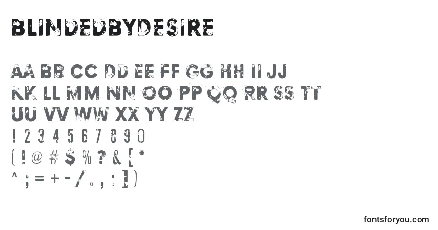 Schriftart BlindedByDesire – Alphabet, Zahlen, spezielle Symbole