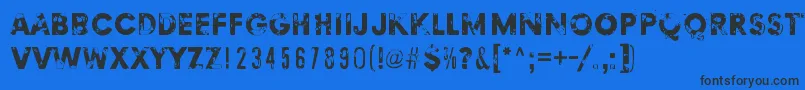 BlindedByDesire Font – Black Fonts on Blue Background