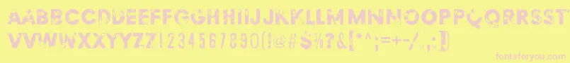 BlindedByDesire Font – Pink Fonts on Yellow Background