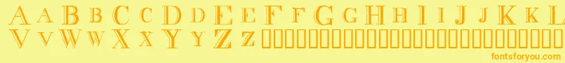 DecadenceWithoutTheDiamonds Font – Orange Fonts on Yellow Background