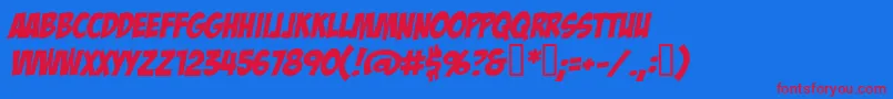 BadaboomBb Font – Red Fonts on Blue Background