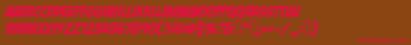 BadaboomBb-Schriftart – Rote Schriften auf braunem Hintergrund