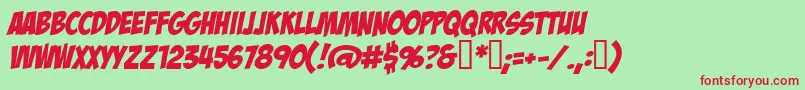 BadaboomBb Font – Red Fonts on Green Background