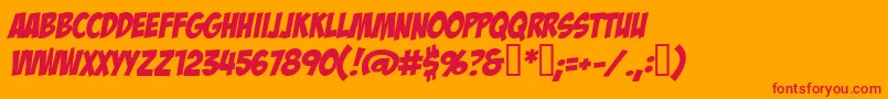 BadaboomBb Font – Red Fonts on Orange Background