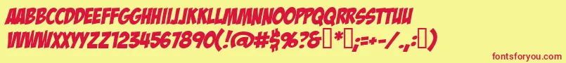 BadaboomBb Font – Red Fonts on Yellow Background