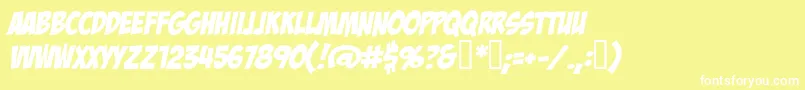 BadaboomBb Font – White Fonts on Yellow Background