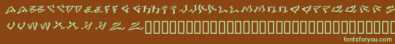 Шрифт LhfDefArtistConvex – зелёные шрифты на коричневом фоне