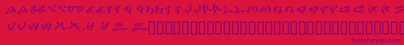 フォントLhfDefArtistConvex – 赤い背景に紫のフォント